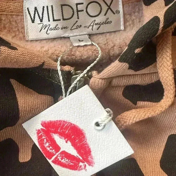 Wild Fox “Preppy Kitty Leopard” Print Everyday Hooded Sweatshirt Size Large NWT! - Picture 13 of 15